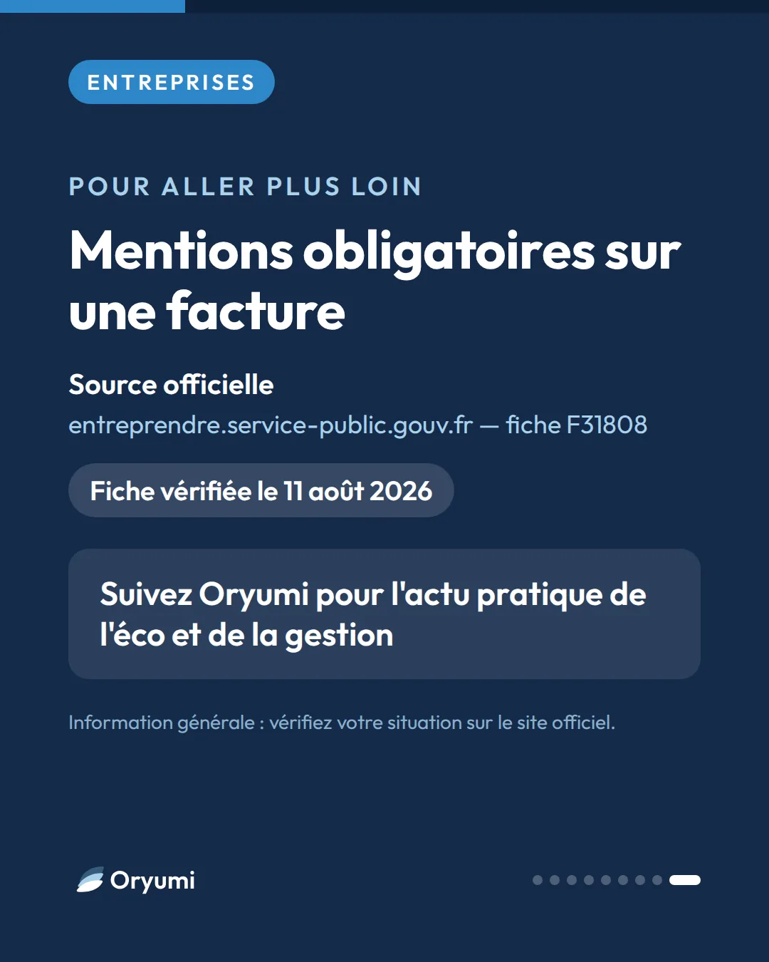 Mentions obligatoires sur une facture