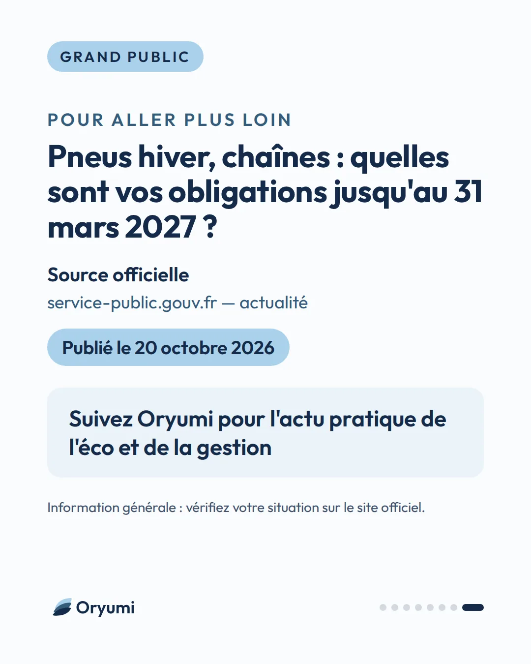 Pneus hiver, chaînes : quelles sont vos obligations jusqu'au 31 mars 2027 ?
